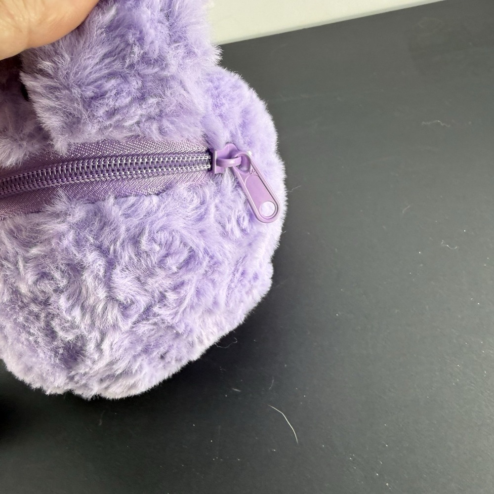 Authentic Baby Three Series Big-head Baby Zipper Bag Purple Plush Nice! - Picture 6 of 11